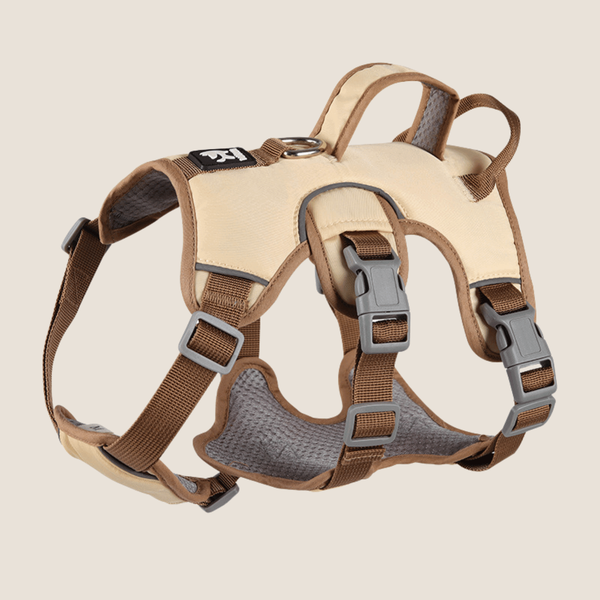 Escape-Proof Reflective Dog Harness with Handle(Beige)