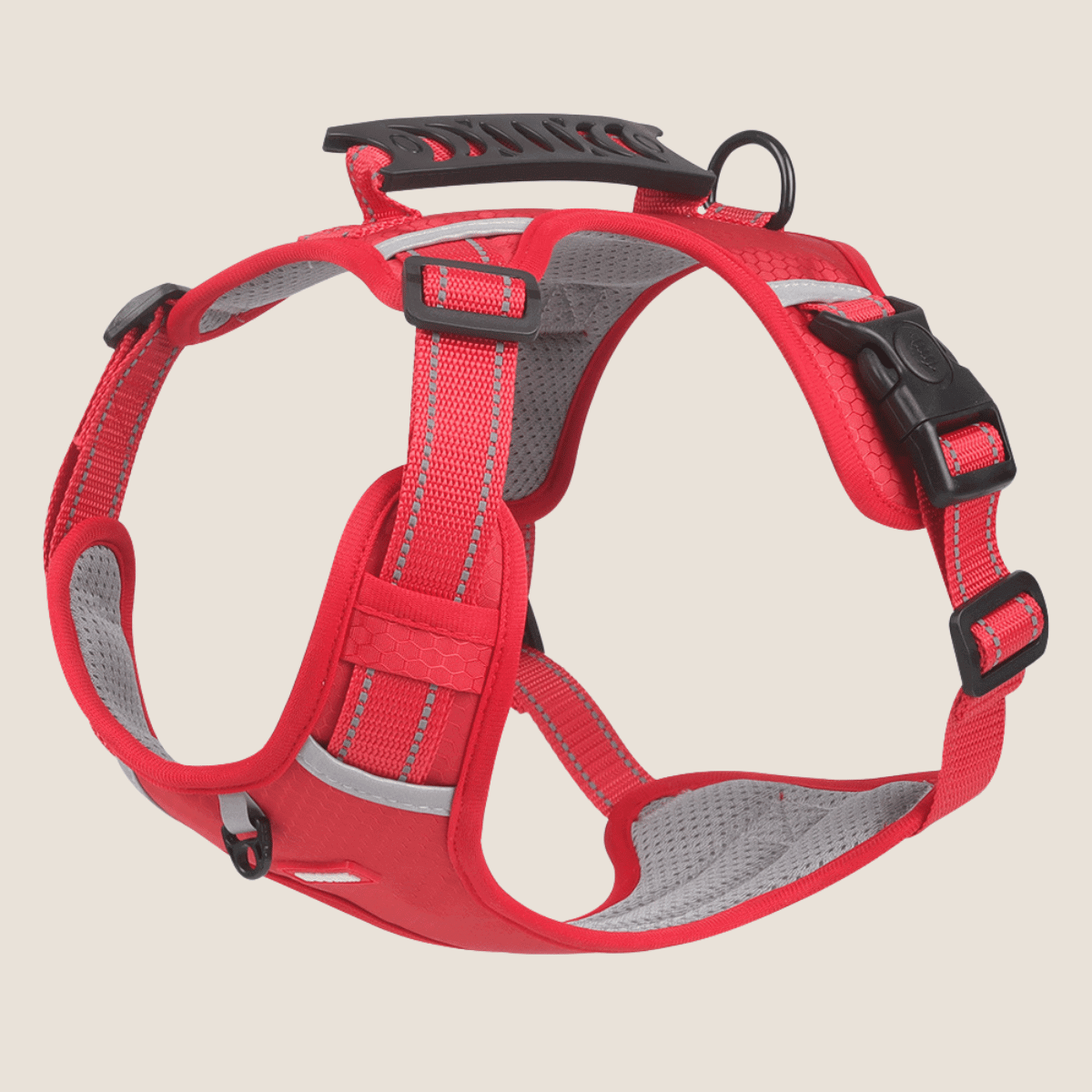 Padded Vest No Pull Dog Harness with Handle(Red)