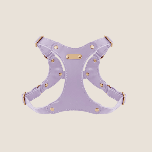 PoochEase_LeatherDogHarness(Purple)